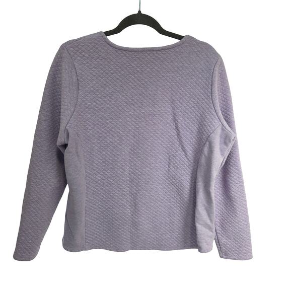 Orvis Sweatshirt Quilted Kangaroo Pocket Lavender Purple Womens L - Picture 2 of 6
